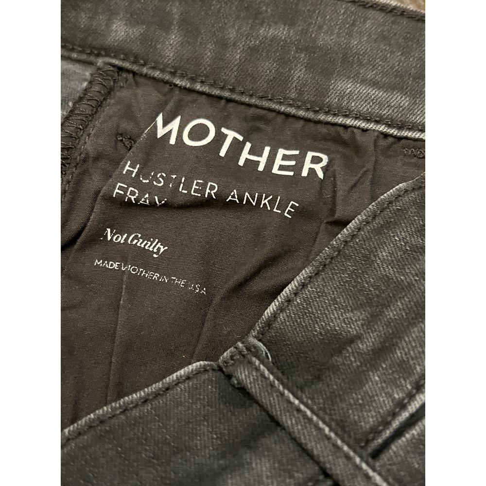 MOTHER Hustler Ankle‎ Fray Jeans Black Wash Women's Size 27